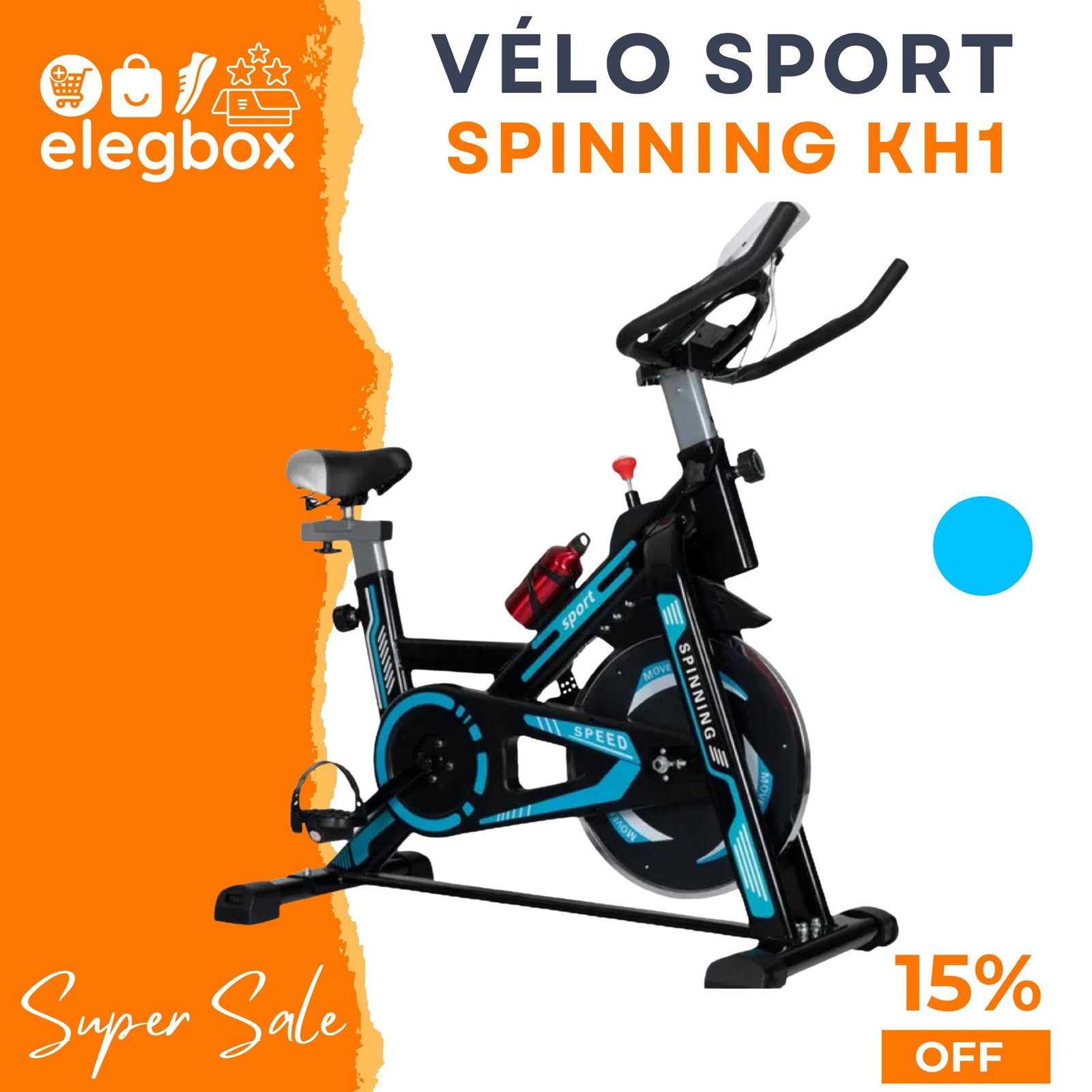 Vélo Spinning Kh1 bleu - دراجة رياضية